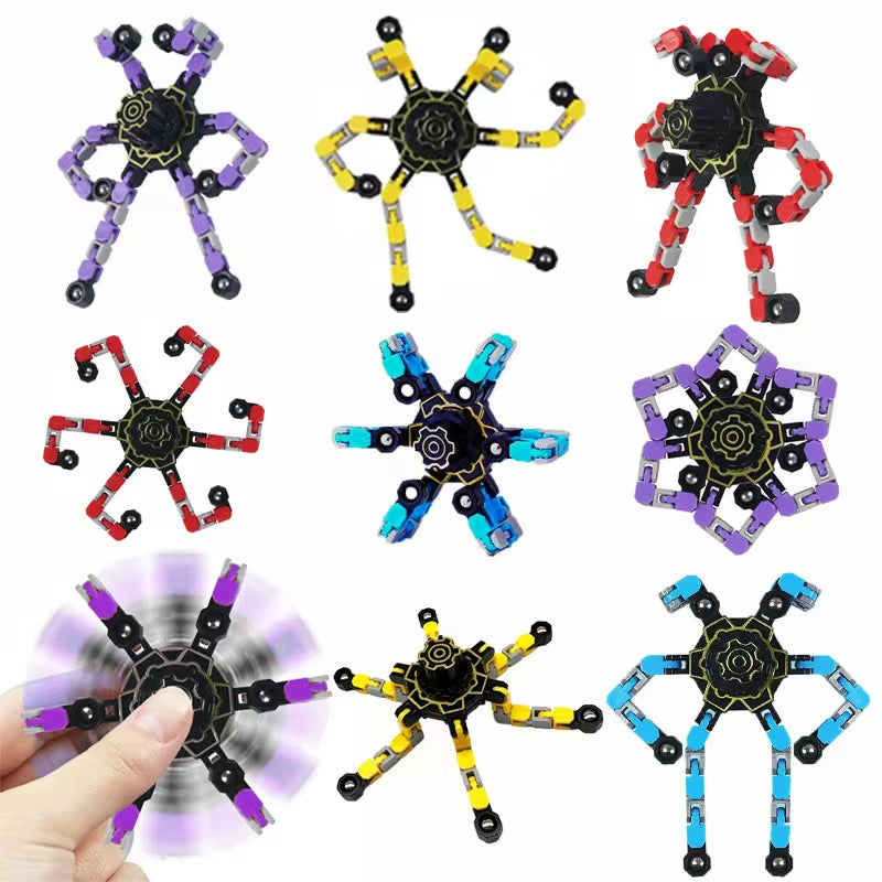 New Creative Cool Fingertip Rotating Metal Car Chain Gear Stress Relief Toy Furniture Decoration Gift for Adults and Teenagers