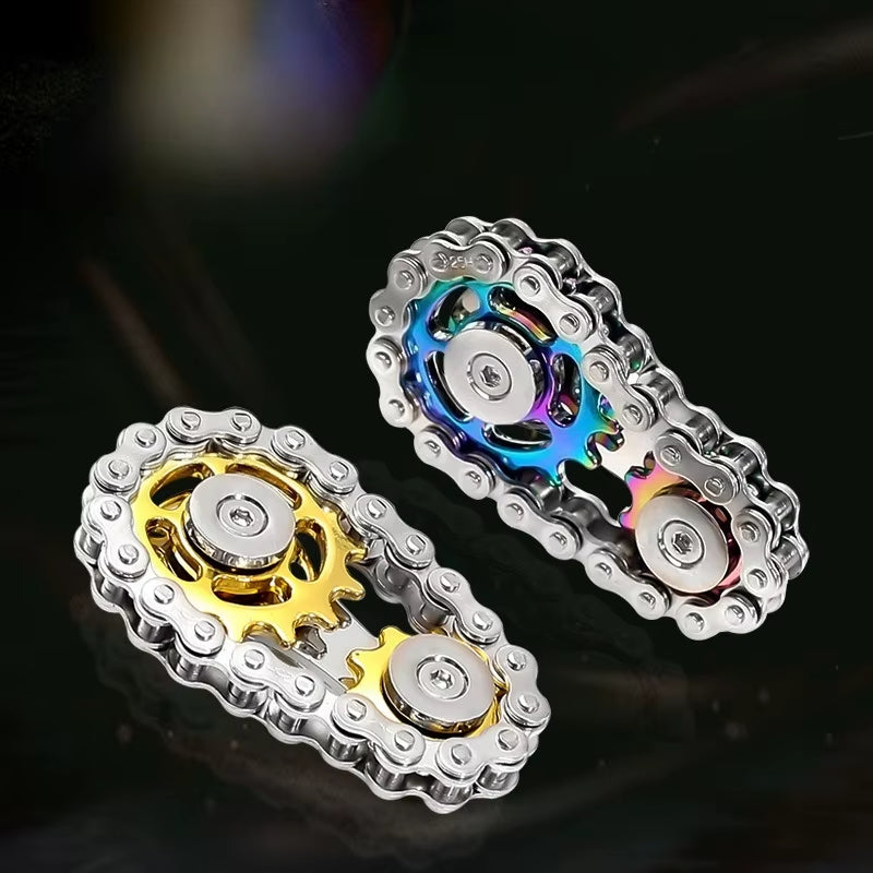 New Creative Cool Fingertip Rotating Metal Car Chain Gear Stress Relief Toy Furniture Decoration Gift for Adults and Teenagers
