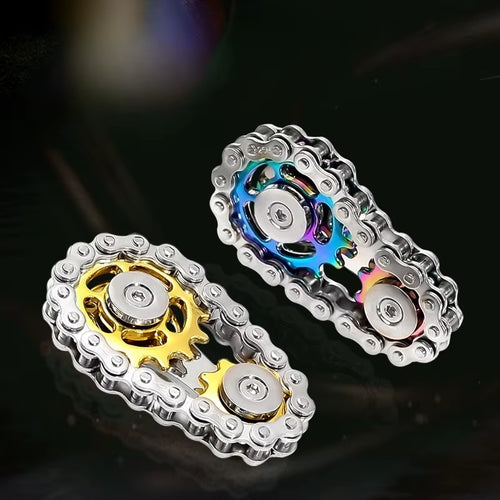 New Creative Cool Fingertip Rotating Metal Car Chain Gear Stress Relief Toy Furniture Decoration Gift for Adults and Teenagers