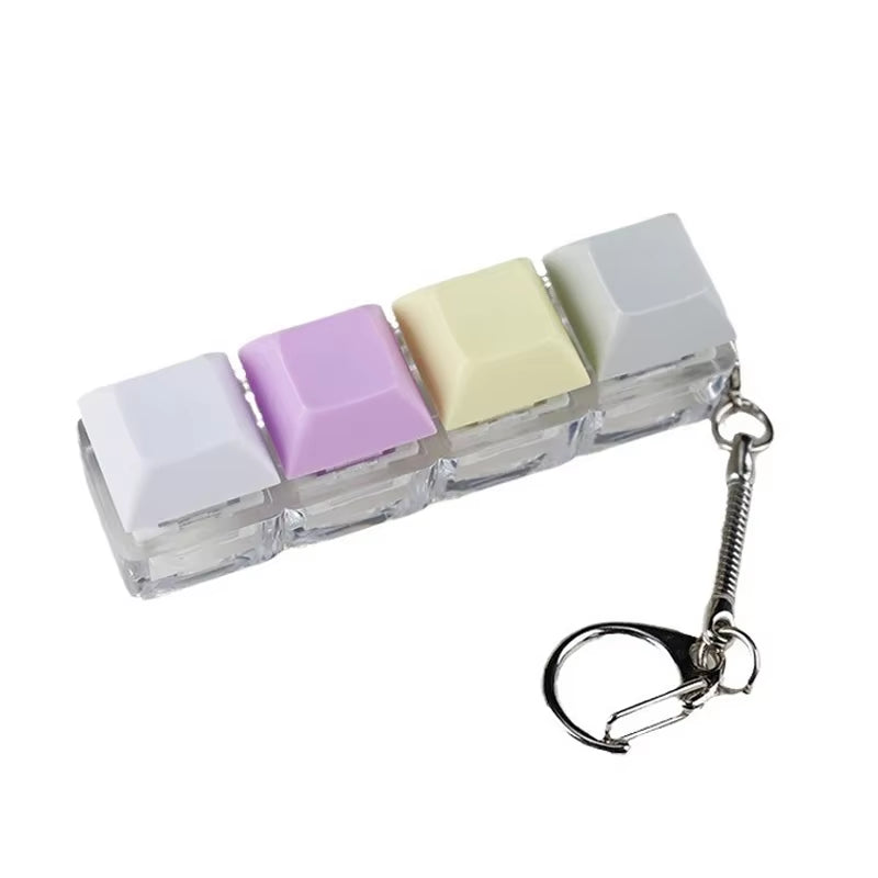 Keyboard Key Fidget Toy Colorful Keychain Keycap Stress Relief Toy for Children Adults Gifts Finger Button Anti-Stress Toys