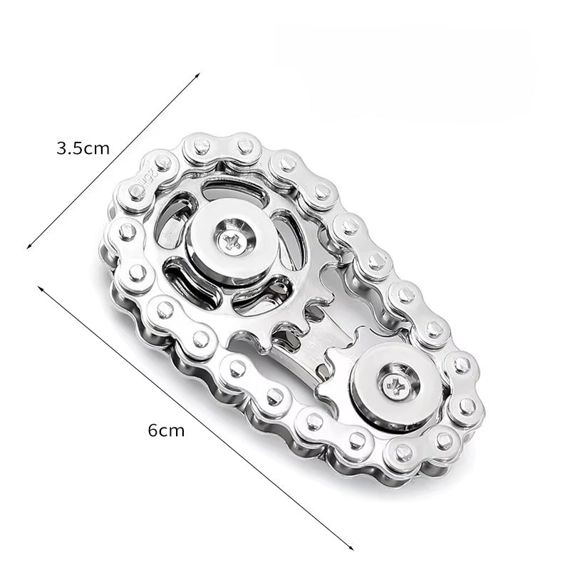 New Creative Cool Fingertip Rotating Metal Car Chain Gear Stress Relief Toy Furniture Decoration Gift for Adults and Teenagers