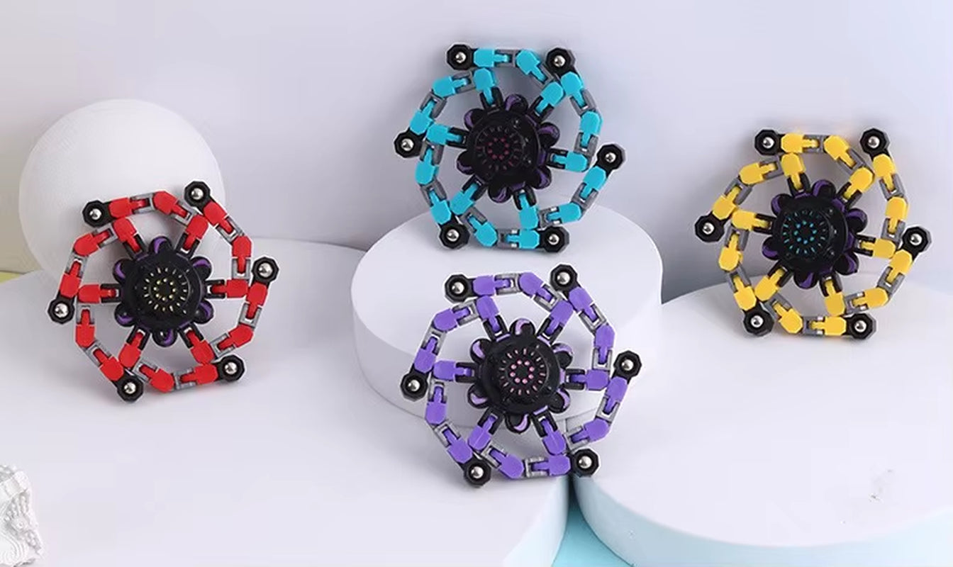 New Creative Cool Fingertip Rotating Metal Car Chain Gear Stress Relief Toy Furniture Decoration Gift for Adults and Teenagers